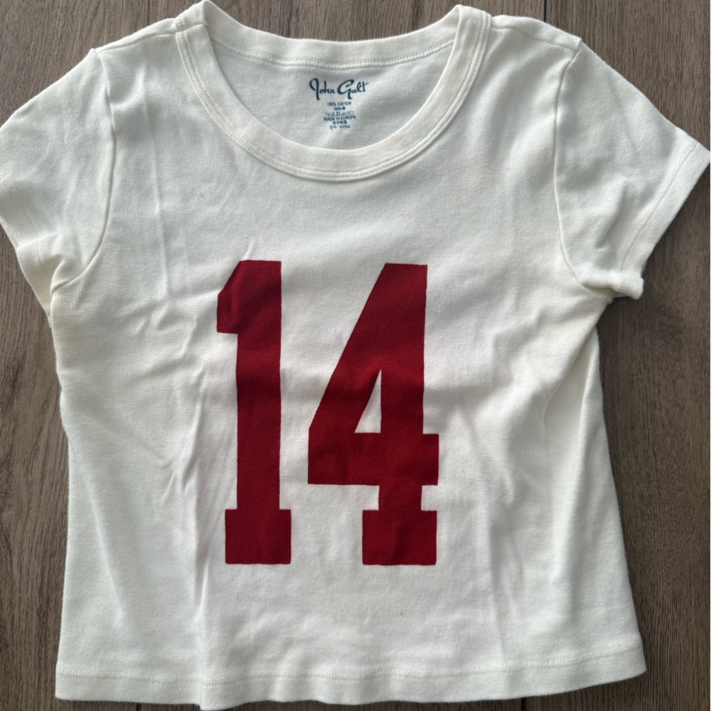 Brandy Melville White Tee with Red Number